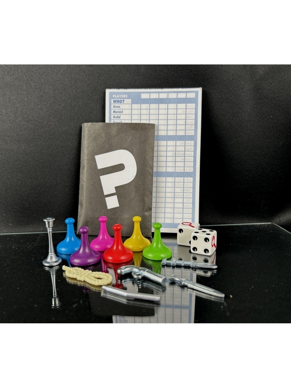 Clue Board Game Replacement Pieces Weapons, Dice, Player Markers & Score Sheet